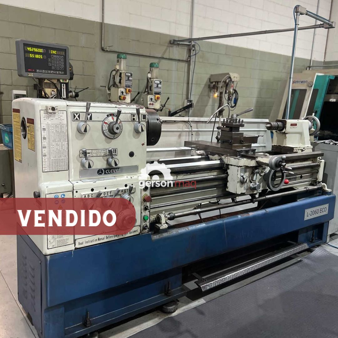 TORNO MECANICO CLEVER L2060 ECO - 500 x 1500 mm com Digital